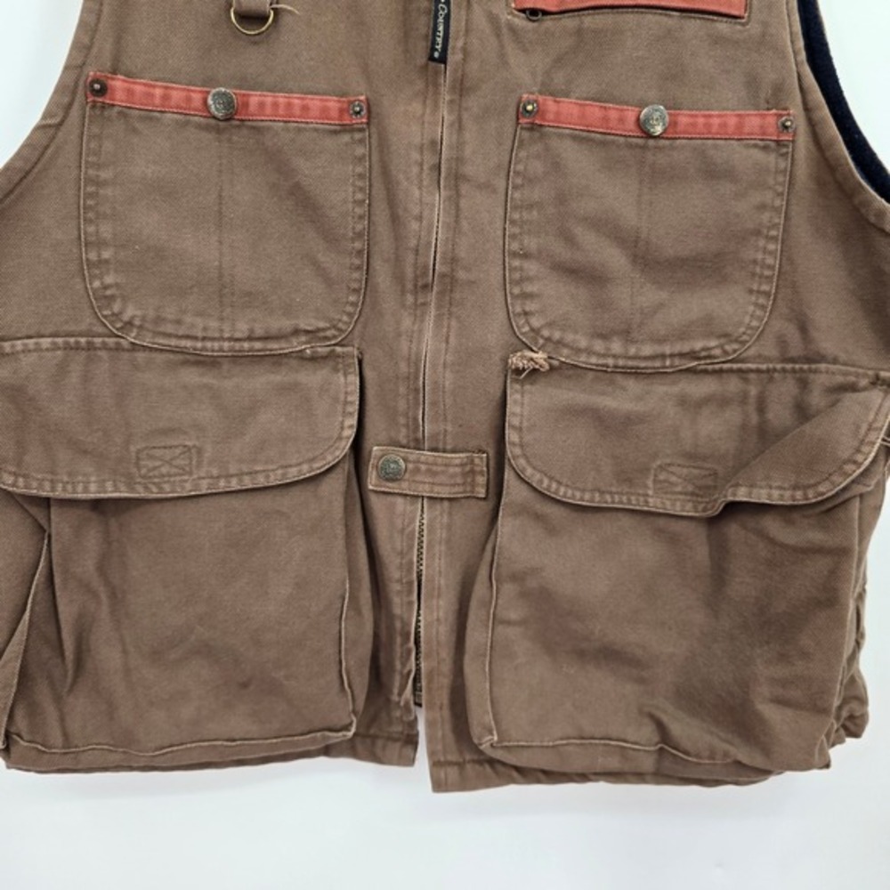 Town & Country Fleece Lined Mens Canvas Utility‎ Hunting Vest Large Vintage - Picture 6 of 13